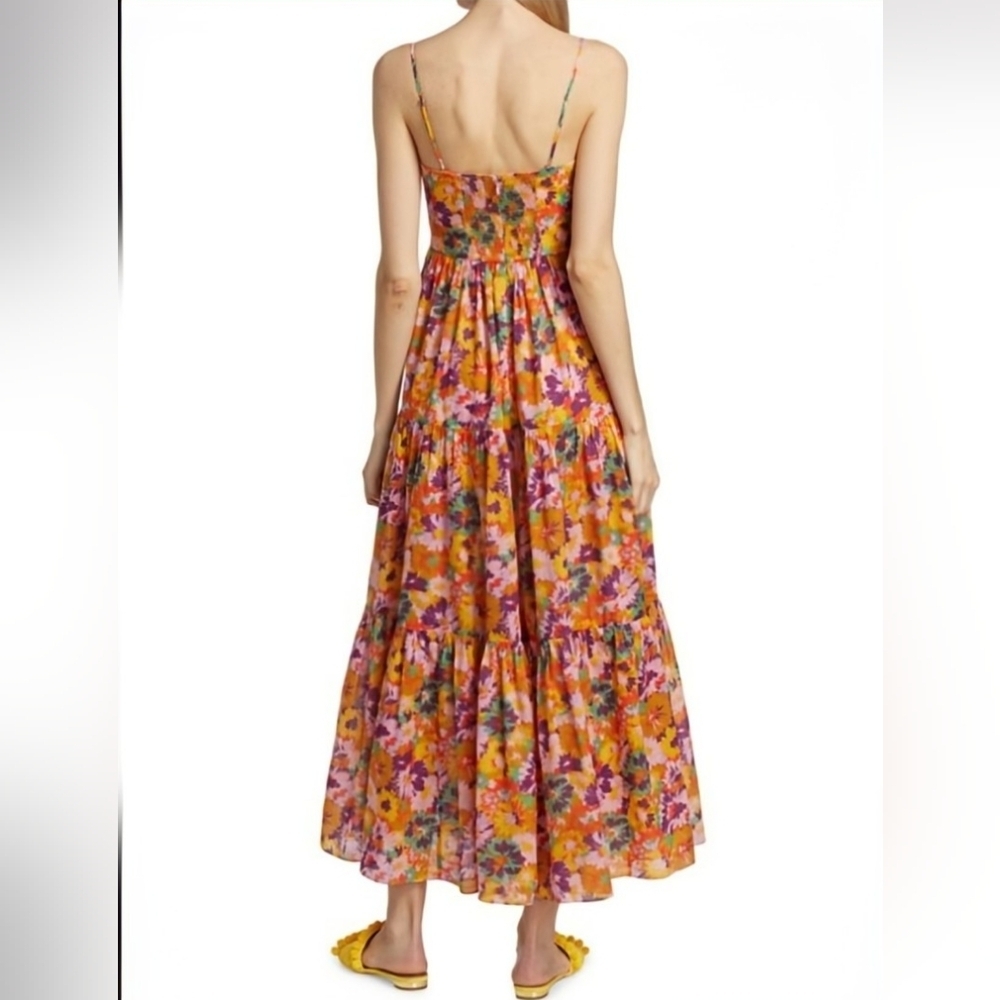 HOUSE OF HARLOW 196 P0 BOHEMIAN TIERED MAXI DRESS SMOKED BACK WOMENS SIZE XS - Picture 3 of 11